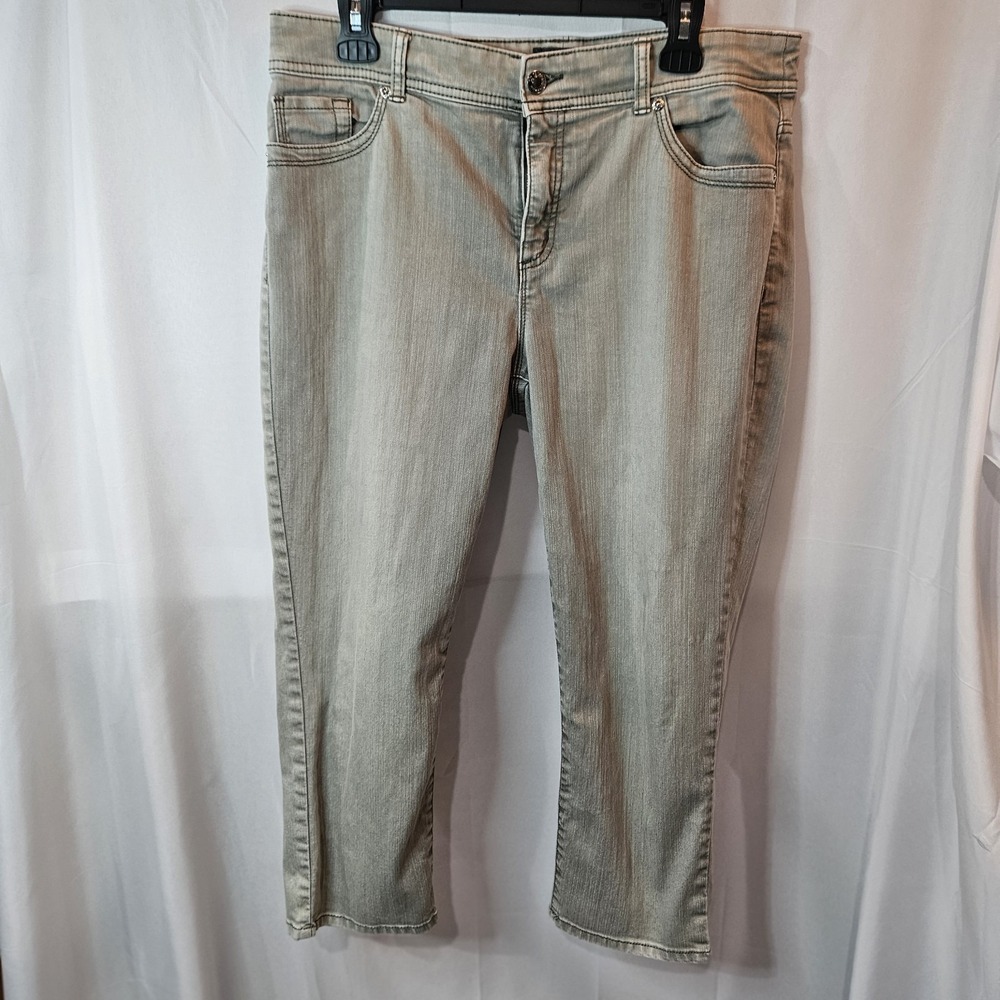 Chicos Wmn's Gray So Lifting Slimming Skinny Ankle Jeans Size 1.5 (10) Crop Y2K